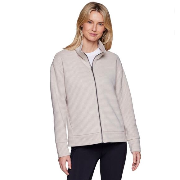RBX Sweaters - RBX Sand Active Women's Lightweight Mock Neck Zip Up Ottoman Jacket NWT Medium